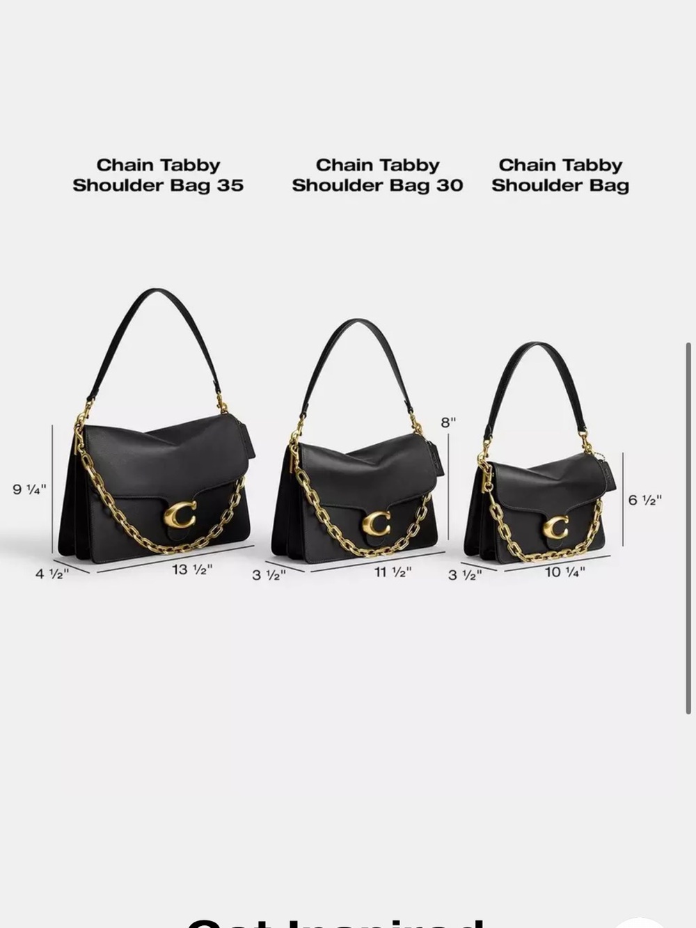 🍎BACK TO SCHOOL SALE PRICE IS FIRM🍎 Coach Chain Tabby Chain 35 Black - Picture 12 of 12